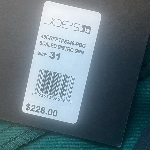 NWT Joes Jeans High Rise Straight Leg Crop Green Faux Snake Scaled Bistro 31 - Picture 4 of 12